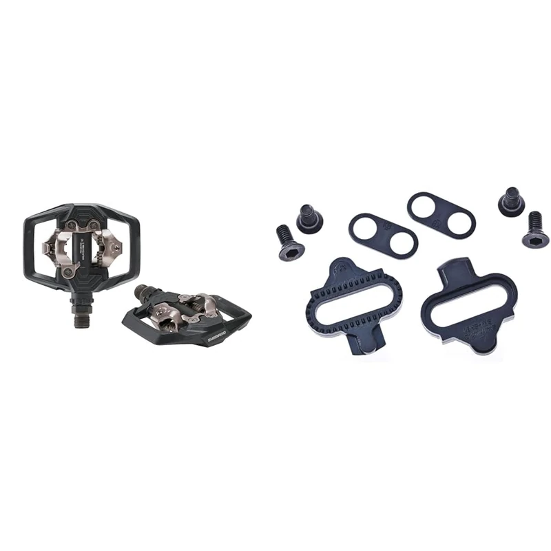 SHIMANO PD-ME700 SPD Pedals, Black, 9/16 Inches & SM-SH51 Mountain Bike SPD Pedal Cleats Set, Black