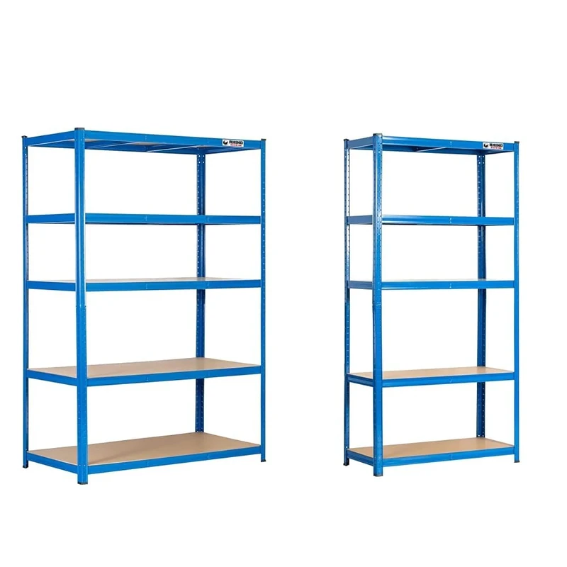 Rhino Racking 5-Tier Heavy-Duty Industrial Storage Shelves - Blue - 180x90x40cm