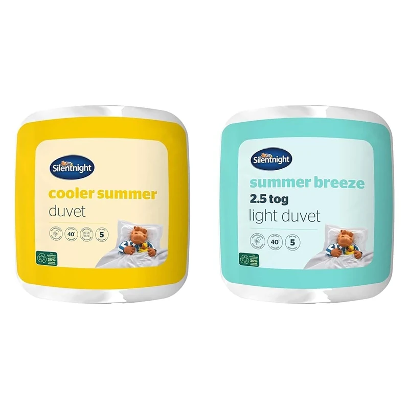 Silentnight Cooler Summer Double Duvet 4.5 Tog – Lightweight Hypoallergenic and Machine Washable & Summer Breeze 2.5 Tog Double Duvet - Lightweight Low Tog Summer Duvet Quilt