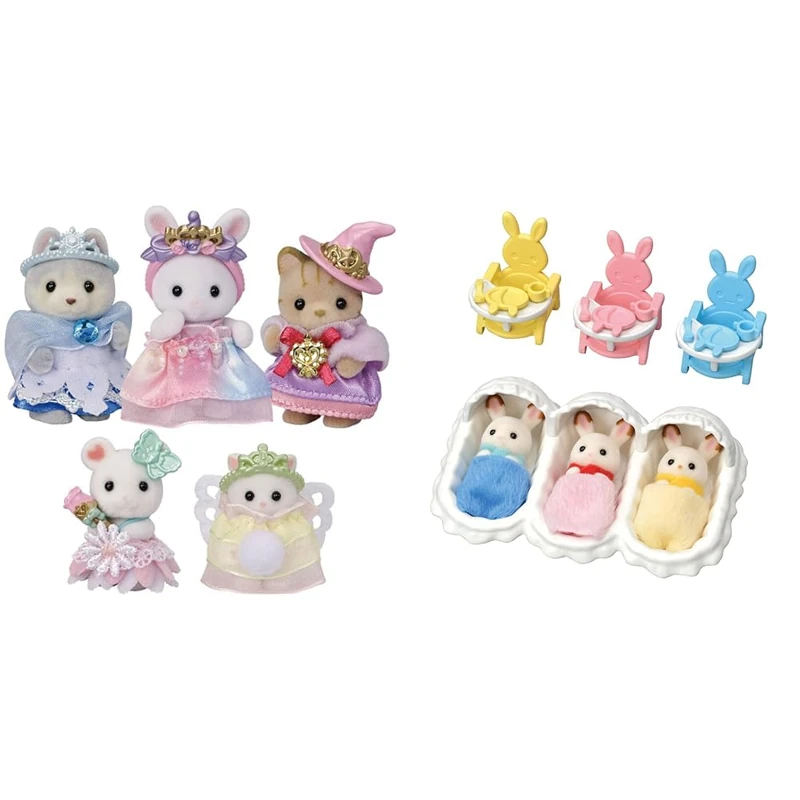Sylvanian Families Royal Princess Set,Multicolor,small & 5532 Triplets Care Set - Dollhouse Playsets