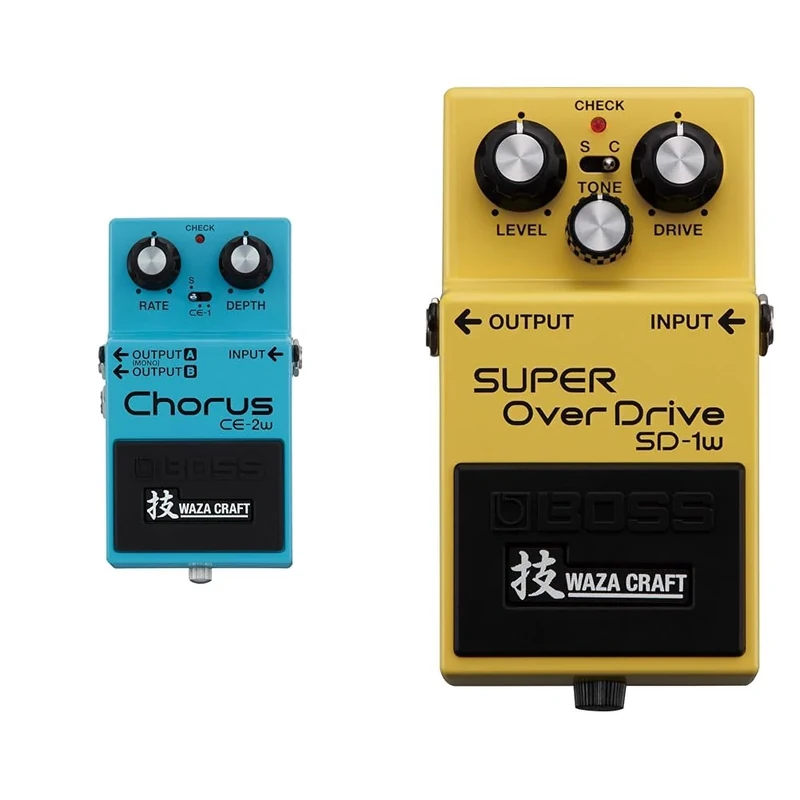 BOSS Ce-2W Waza Craft Special Edition Chorus Pedal, Special Edition Waza Craft Pedal, The Ultimate BOSS Tone Experience, Blue & Sd-1W Waza Craft Custom Super Overdrive Pedal
