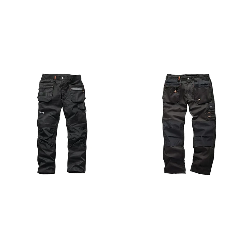 Scruffs Men's Trade Flex Trouser, Black, 34S & Worker Plus Trouser Black 34S (T51789)