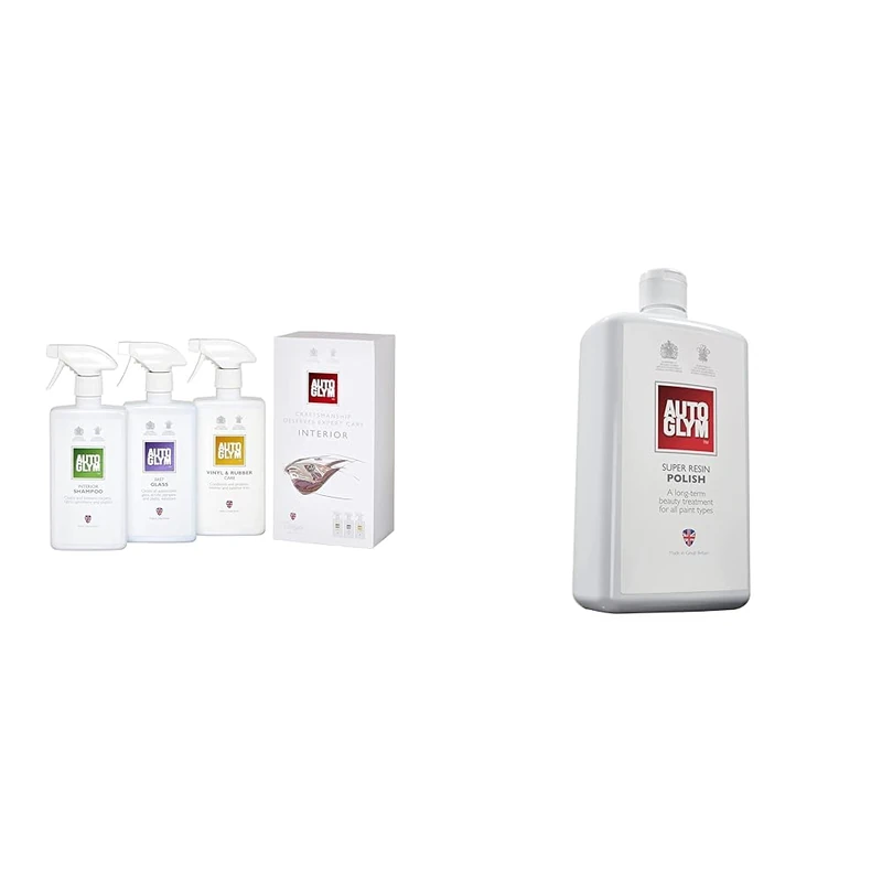 Autoglym The Collection - Perfect Interiors - The Ideal Car Cleaning Kit That Includes Interior & Super Resin Polish, 1L - High Performance Car Polish for Detailing and Maximum Gloss Finish