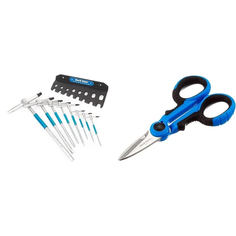 THH-1 - Sliding T-Handle Hex Wrench Set, Silver & SZR-1 Shop Scissors Tool,Blue, Bule - Image 1
