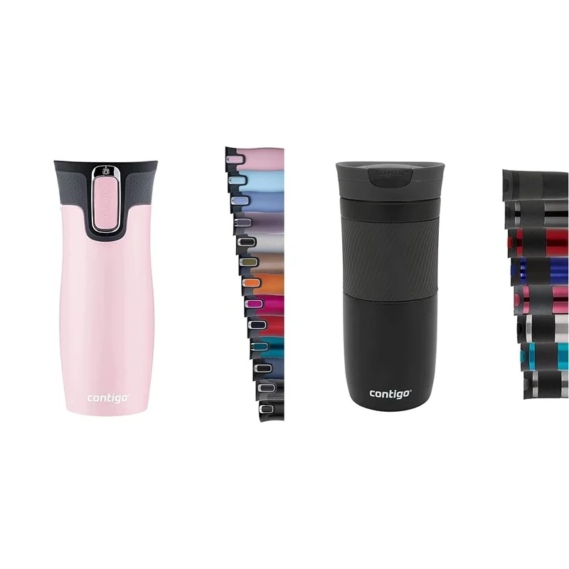 Contigo Unisex's West Loop Autoseal Thermobecher, Edelstahl Isolierbecher, Kaffeebecher to Go & Byron Snapseal Travel Mug, Stainless Steel Thermal Mug, Vacuum Flask, Leakproof Tumbler