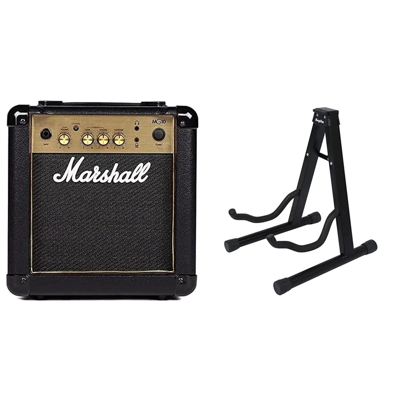 Marshall MG10G 10W Electric Guitar Combo Amplifier & KEPLIN Guitar Stand A Frame Foldable Universal Stand