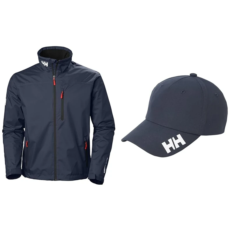 Helly Hansen Mens Crew Midlayer Jacket, L, Navy & Crew Cap Unisex Navy STD