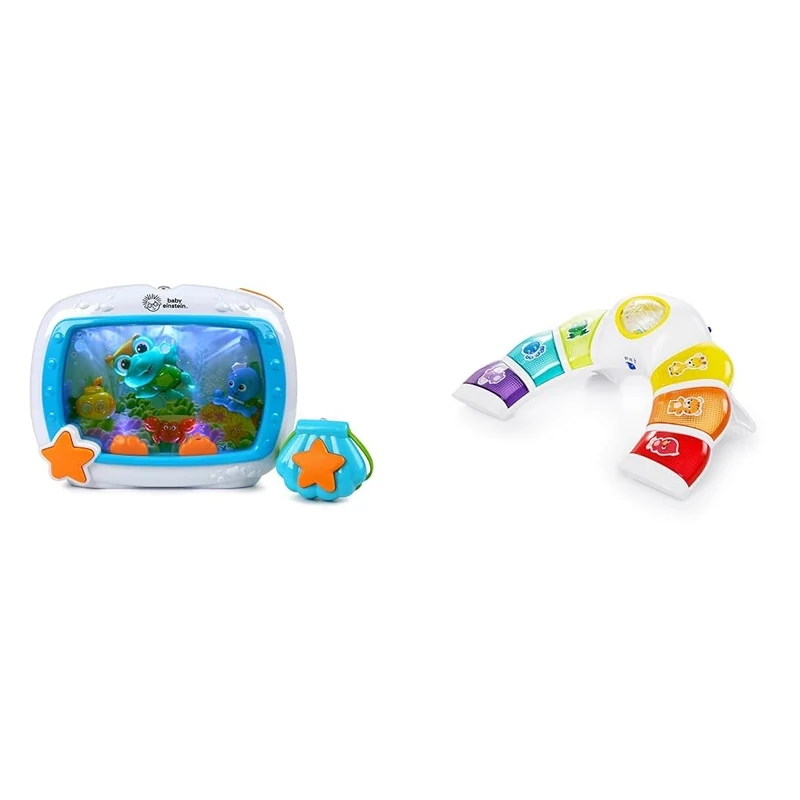 Baby Einstein 11058, Sea Dreams Soother Cot Toy with Remote, Lights and Melodies &, Glow & Discover Light Bar Musical Activity Station, Baby Sound Toy