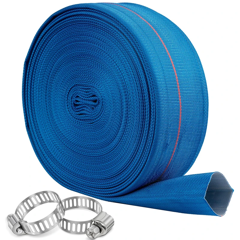 Pool Backwash Hose 3" × 65 ft Heavy Duty Flexible PVC Discharge Hose