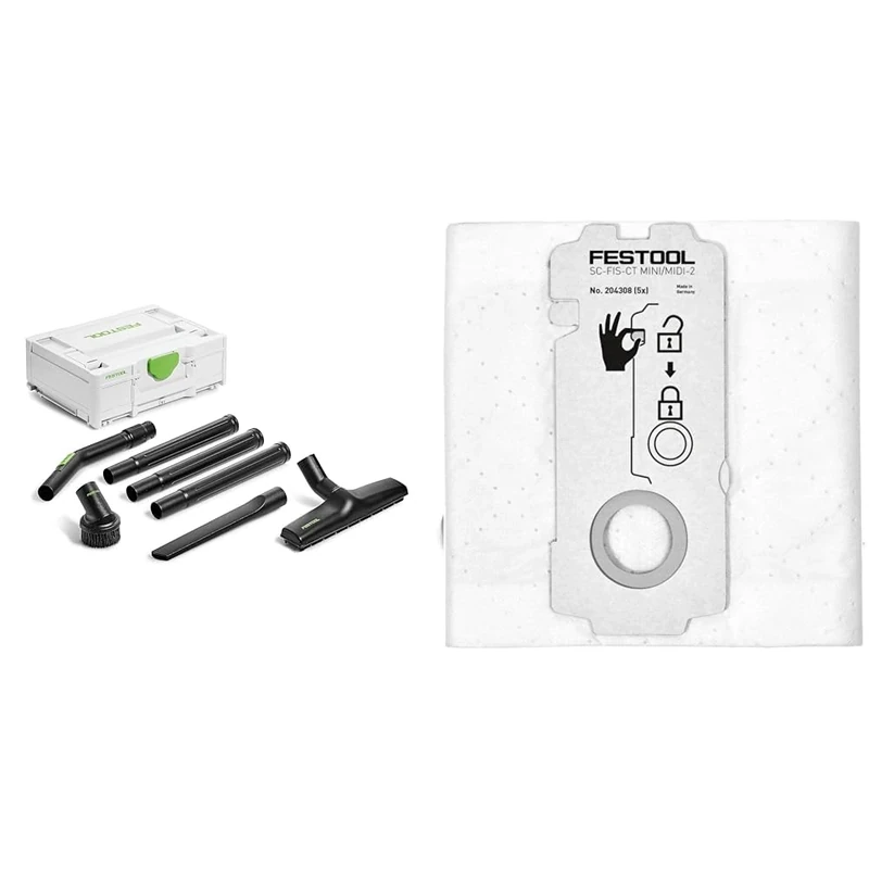 Festool 577257 Standard Cleaning Set,Grey,RS-ST D 27/36-Plus & Bolsa filtrante SELFCLEAN SC-FIS-CT MINI/MIDI-2/5/CT15