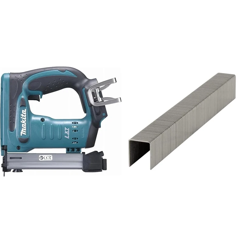 Makita DST221Z 18V Li-Ion LXT Stapler - Batteries and Charger Not Included & F-32650 Staple 10 mm x 13 mm 5040 Qty, Multi-Colour