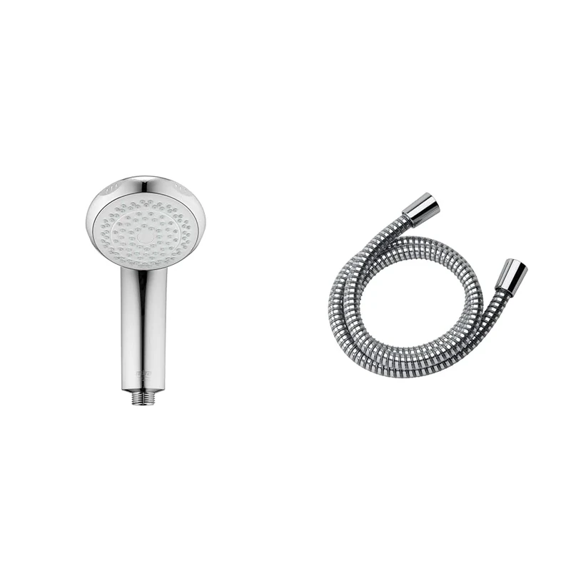 Mira Logic 4 Spray Showerhead Chrome 2.1605.176 & Zest Universal Shower Hose 1.25m - Chrome