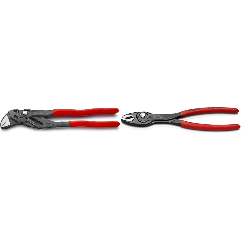 Knipex Pliers Wrench Pliers and a Wrench in a Single Tool Grey atramentized, with Non-Slip Plastic & TwinGrip Slip Joint Pliers Black atramentized, with Non-Slip Plastic Coating 200 mm 82 01 200 SB