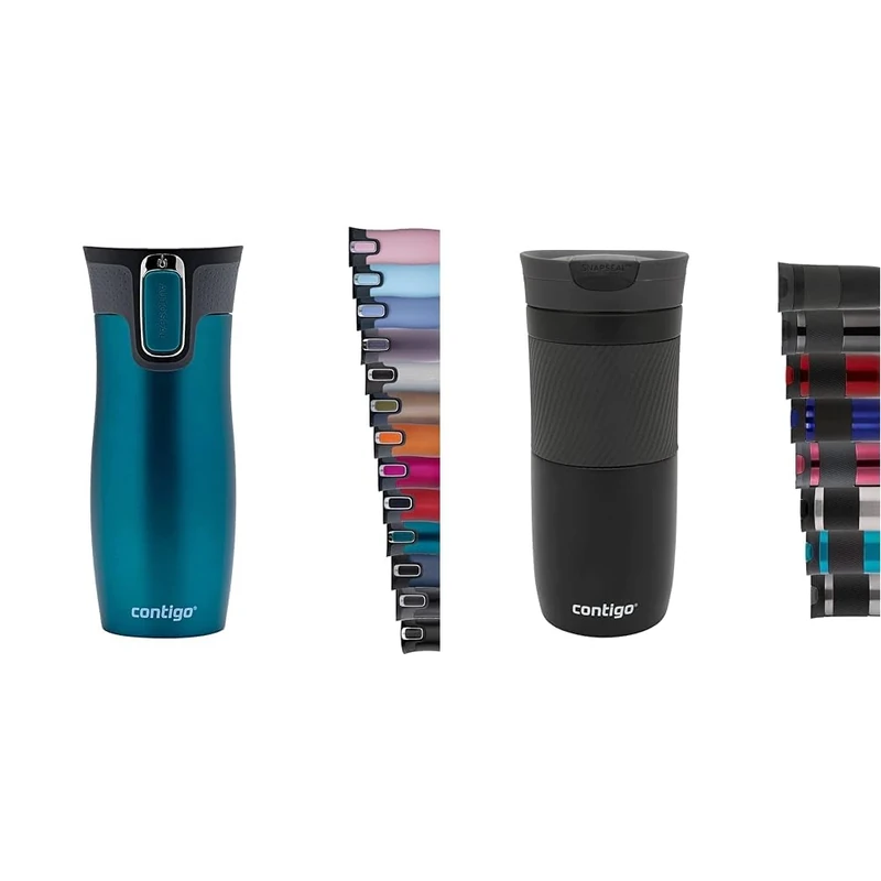 Contigo West Loop Autoseal Travel Stainless Steel Thermal Vacuum Flask, Leakproof Tumbler, Coffee & Byron Snapseal Travel Mug, Stainless Steel Thermal Mug, Vacuum Flask, Leakproof Tumbler