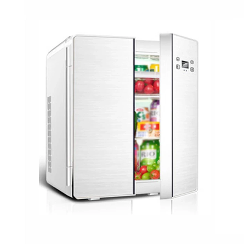 Yajuer Compact Refrigerator, Double Door Fridge with Removable Shelves, Portable Fridge Small Perfect for Living Room Dorm Apartment Office Car(Color:Silver)