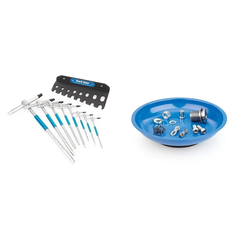 THH-1 - Sliding T-Handle Hex Wrench Set, Silver & MB-1 Magnetic Parts Bowl Tool, Blue