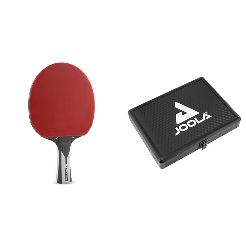 JOOLA Table Tennis Bat Carbon X Pro ITTF Approved Professional Competition Ping Pong Racket Black/Grey 2.0 MM Sponge & Aluminium Table Tennis Bat Case - Black - Image 1