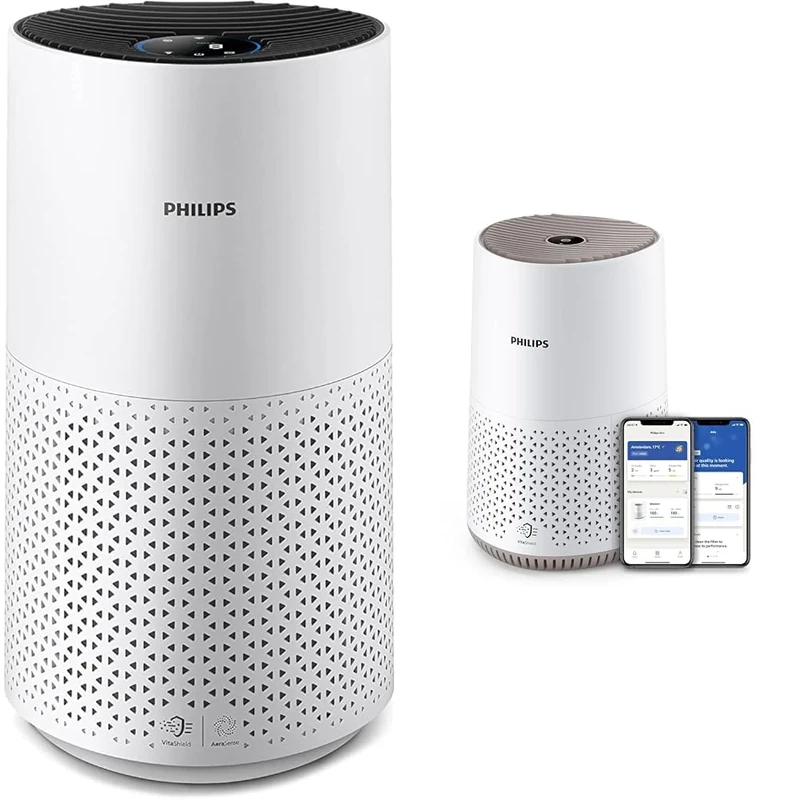 Philips 1000i Series Air Purifier - Removes Germs, Dust and Allergens in Rooms up to 78 m² & Philips Air Purifier 600 Series, Ultra-quiet and energy-efficient, For allergy sufferers, HEPA filte