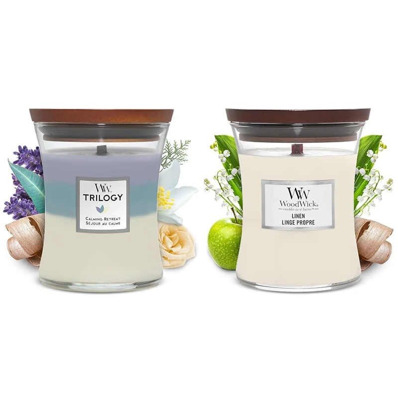 Woodwick Hourglass Trilogy Scented Candle - Calming Retreat