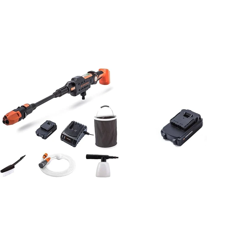 Yard Force 22Bar 20V Aquajet Cordless Pressure Washer with 2.5Ah Lithium-Ion Battery & 20V 2.0Ah Battery Pack for Pole Hedge Trimmer LH C41A & Aqua Jet Pressure Washer LW CO2