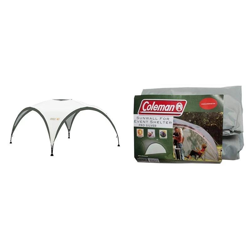 Coleman Gazebo, Event Shelter for Garden and Camping, Sturdy Steel Poles Construction, Large Tent & Sunwall, Side Panel, Sun Protection