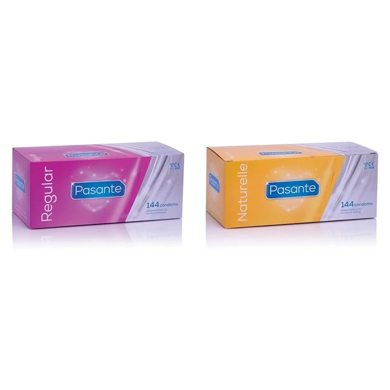 Pasante Regular Condoms - Pack of 144 & Naturelle Condoms - Pack of 144