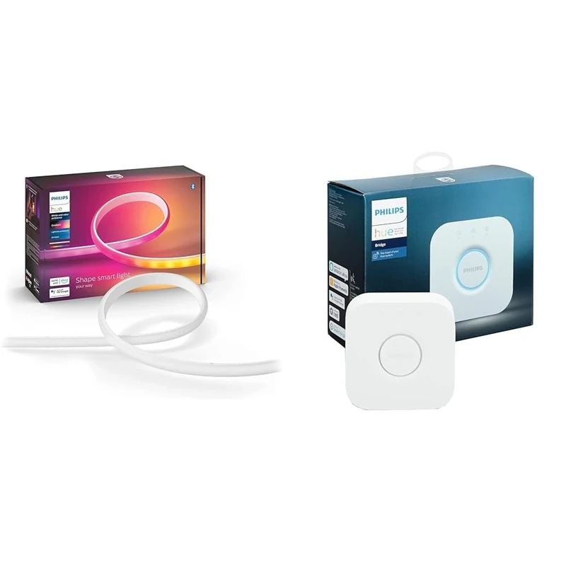 Philips Hue Gradient Light Strip 2m. for Syncing with Entertainment, Media and Music. with Bluetooth & Bridge. Smart Home Automation Works with Alexa, Google Assistant and Apple Homekit.