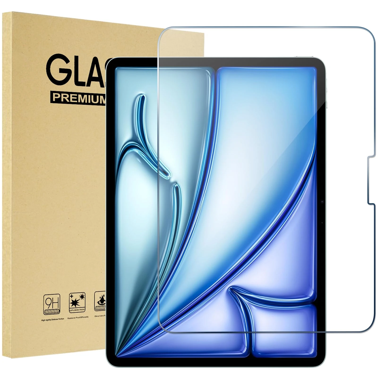 ProCase Screen Protector for iPad Air 13 Inch (M3/M2, 2025/2024)/ iPad Pro 13 Inch (M5/M4, 2025/2024), Tempered Glass Screen Saver Protective Film Guard for iPad Pro 13/iPad Air 13-1 Pack