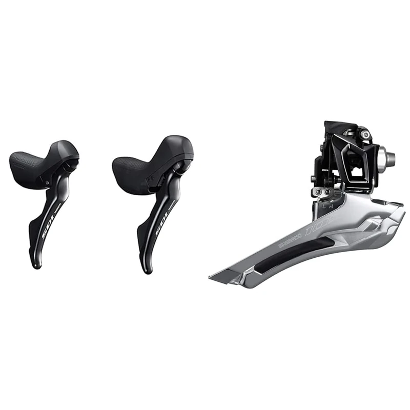 SHIMANO 105 ST-R7000 105 Double Mechanical 11-Speed STI levers, Pair, Black & 105 R7000 Derailleur 2x11S Welding Attachment