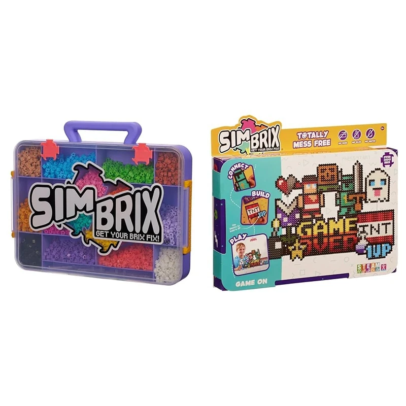 Simbrix Maker Studio with 4000+ brix Creative Activity STEAM Arts and Crafts Kids’ Toys for Girls & Character Options 07998 Simbrix Feature Pack Game On with 2500+ brix Creative Activity STEAM Arts