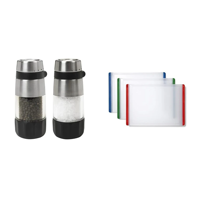 OXO Good Grips Accent Mess Free Salt & Pepper Set & Good Grips 3-Piece Everyday Cutting Board Set