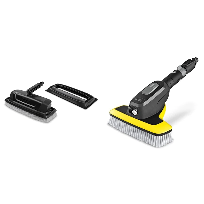 Kärcher 26441910 Glass & Facade Cleaning Attachment, Multicoloured & WB 7 Plus 3-in-1 Corded Electric Wash Brush, 3 Functions: Foam Jet, High-Pressure Flat Spray