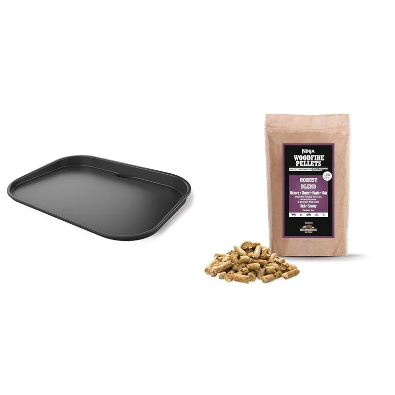 Ninja Woodfire Flat Plate, Compatible with Ninja Woodfire Electric BBQ Grill (OG700 Series) & Woodfire Pellets, Robust Blend, 900g Bag, Up to 20 Cooking Sessions, Hardwood Pellets, Only