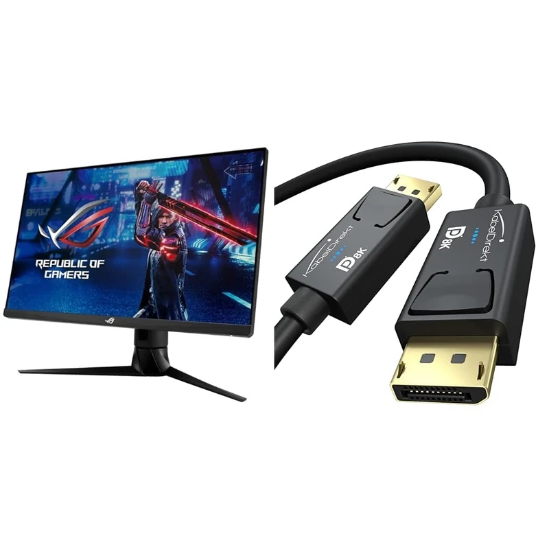 ASUS ROG Strix XG27AQ HDR Gaming Monitor â€“ 27 inch WQHD (2560 x 1440), Fast IPS, Overclockable 170 & 8K DisplayPort & DP cable, special A.I.S. shielding & official VESA certification – 2m