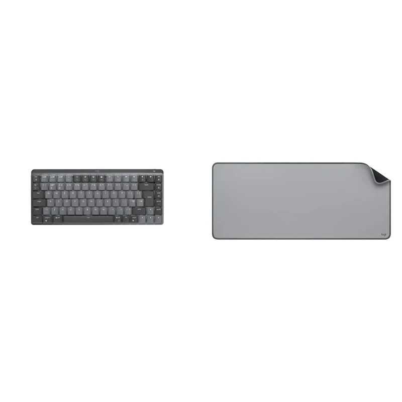 Logitech MX Mechanical Mini Wireless Illuminated Keyboard, Tactile Quiet Switches, Backlit & Desk Mat - Studio Series, Multifunctional Large Desk Pad, Extended Mouse Mat