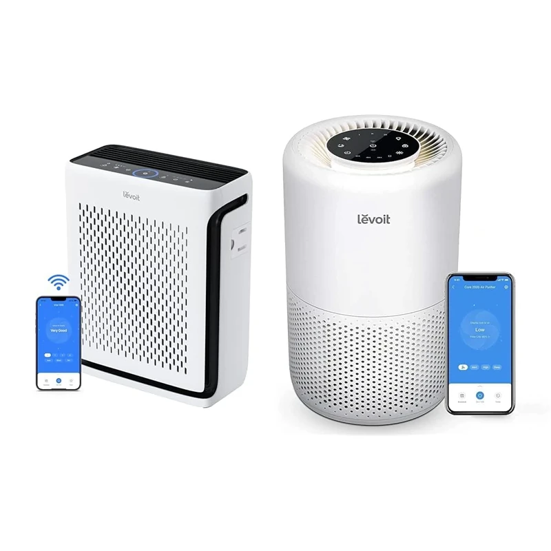 LEVOIT Smart HEPA Air Purifiers for Home Bedroom 104m², Washable Filter with Pet Mode & Smart Air Purifier for Bedroom 70m², CADR 170m³/h, Alexa & APP Control with Timer, HEPA Filte