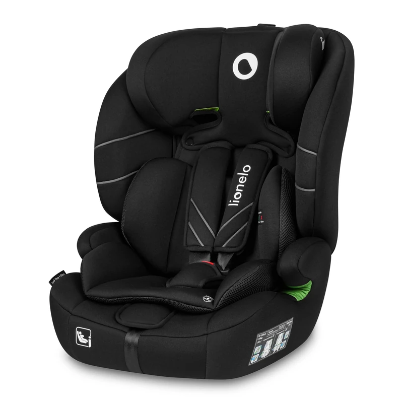 Lionelo Levi Adjustable Car Seat for 9-36kg Transforms with Your Child from Infant to 12 Years, Multi-Level Headrest & Insert Options, Enhanced Side Protection, Easy Install & Wash (ONE, Carbon)