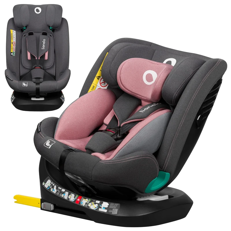 LIONELO Car Seat with ISOFIX & 360 Swivel BASTIAAN i-Size for Kids 0-12 Years (40-150cm) Baby Car Seat Group 0+123 (0-36 kg) Rearward & Forward Facing, 14 Adjustments, Enhanced Side Protection