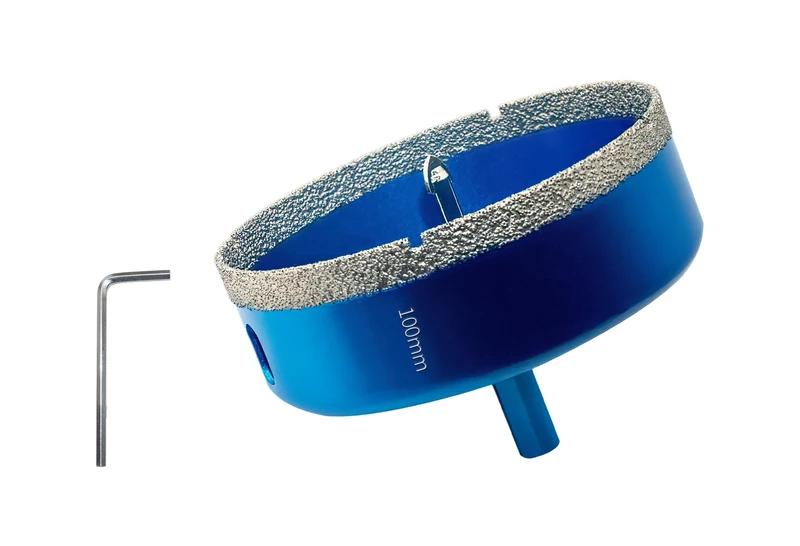 Teronbeta Diamond Hole Saw 100mm with Pilot Center Drill Bit, Vacuum Brazed Diamond Core Hole Cutter for Tile, Porcelain, Glass, Ceramic, Marble