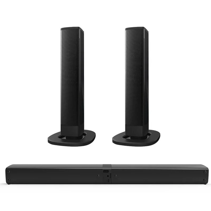 Artudatech Portable Surround Sound Bar 2 Speaker System Wireless Subwoofer TV Home Theater