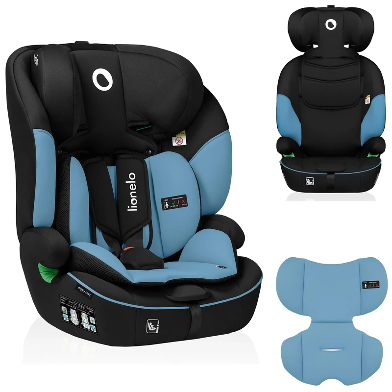 LIONELO Car Seat LEVI I-Size for Baby 9-36kg Transforms with Your Child from Infant to 12 Years, Multi-Level Headrest, Enhanced Side Protection, Easy Install with Seat Belt, Washable, Certified