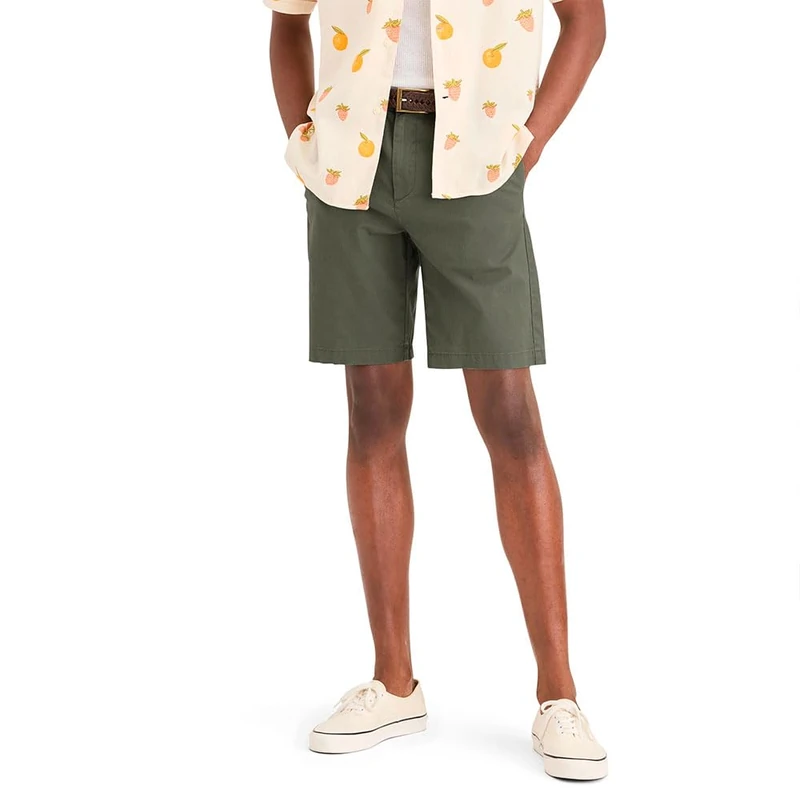 Dockers Men's Smart Supreme Flex Modern Chino Shorts, Tea Leaves, 29 Slim