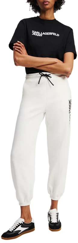 KARL LAGERFELD JEANS Women's Essential Logo Slim Sweatpant - White