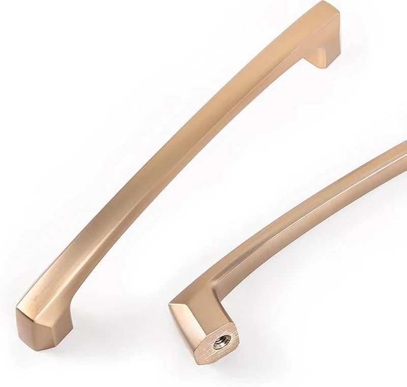 COTYKILEY 6 Pack 10Inch(254mm) Champagne Copper Kitchen Cabinet Handles Brushed Brass Cabinet Pulls Cabinet Door Handles Gold Kitchen Cabinet Hardware Cupboard Drawer Pulls Dresser Handles