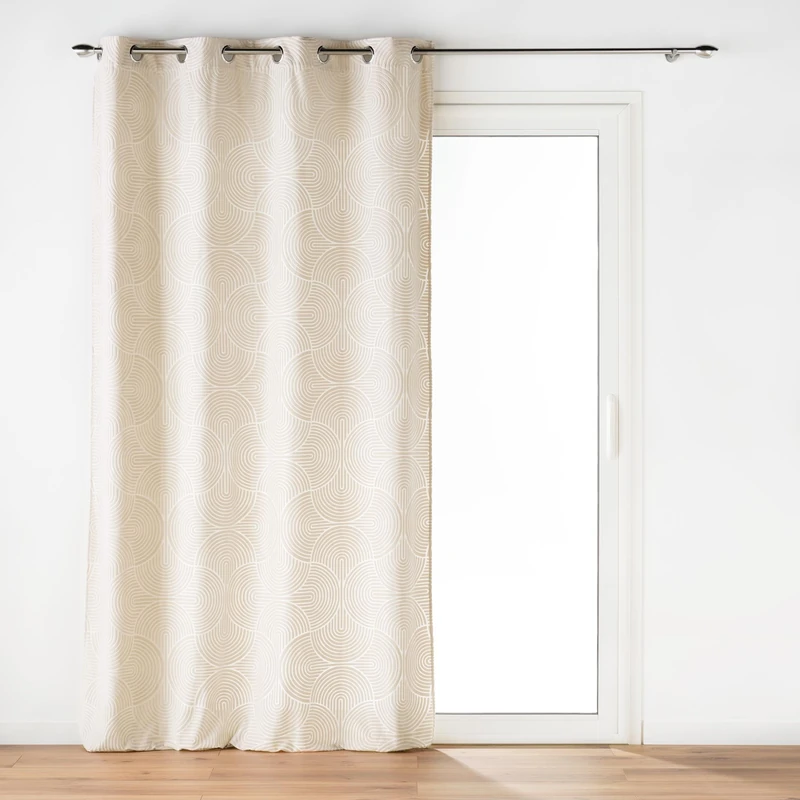 Douceur d'Intérieur Curtain, Polyester, White, 135 x 260 cm - Image 1