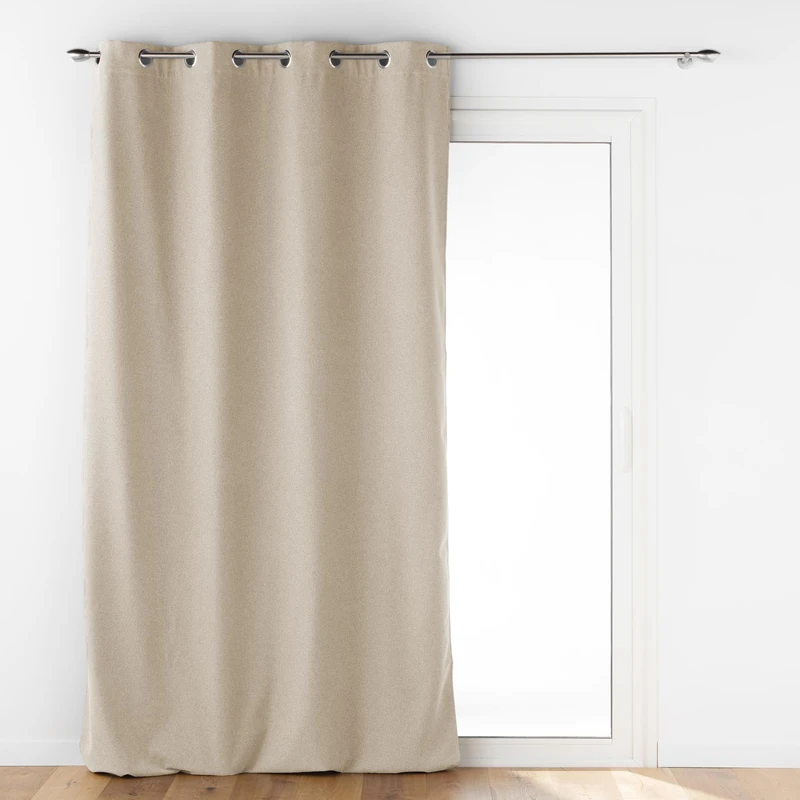 Douceur d'Intérieur Curtain, Polyester, Black, 140 x 260 cm - Image 1