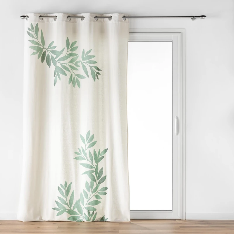 Douceur d'Intérieur, Eyelet Curtain (140 x 260 cm) Nymphea, Cotton/Polyester Printed