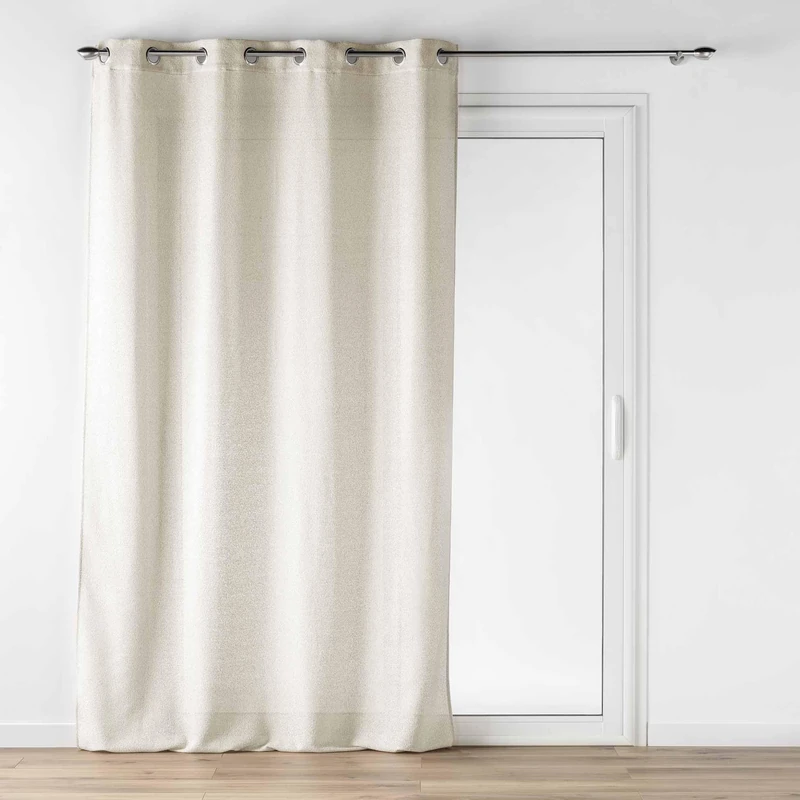 Douceur d'Intérieur, Loulaine Net Curtain with Eyelets 140 x 240 cm Wool Effect