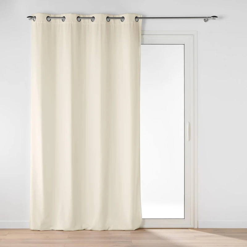 Douceur d'Intérieur Curtain, Polyester, Natural, 135 x 260 cm