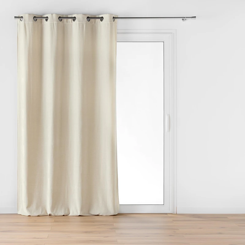 Douceur d'Intérieur Curtain, Polyester, White, 140 x 260 cm
